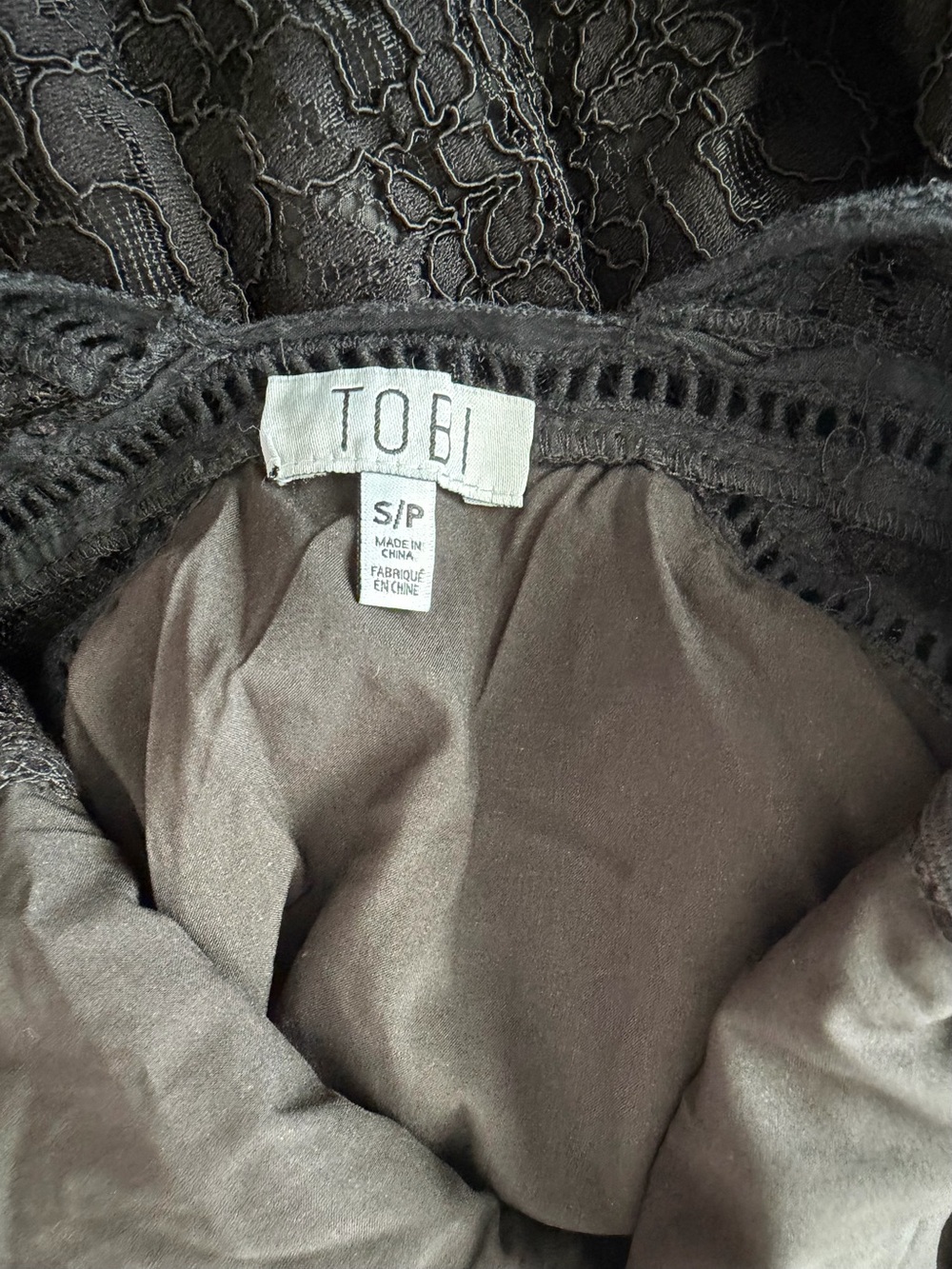 Tobi Long-Sleeve Black Lace Fit-and-Flare Dress - Picture 6 of 6